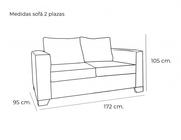 Sofá de 2 o 3 plazas modelo Turín. Conjunto de sofás baratos
