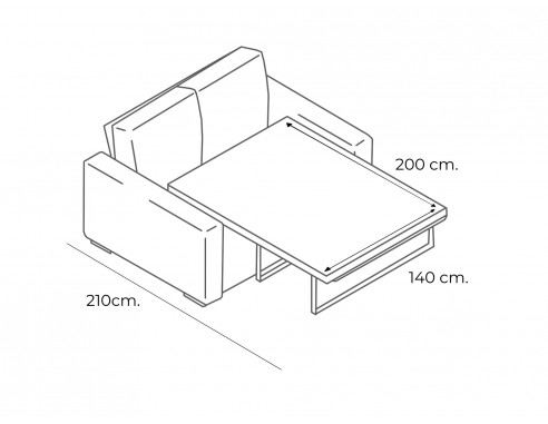CHAISELONGUE CAMA SISTEMA ITALIANO...