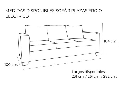 SOFÁ DE DISEÑO RELAX ELÉCTRICO 170...