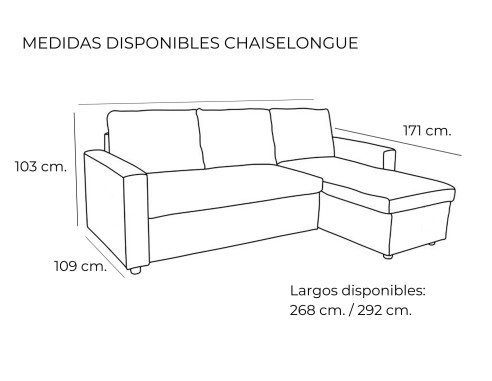 CHAISELONGUE FIJO 268 CM. MODELO...