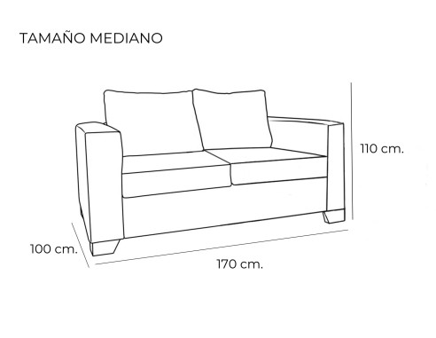 SOFÁ 2 PLAZAS CON PATAS METÁLICAS...
