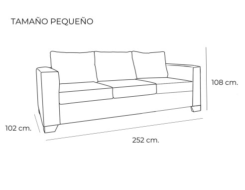 SOFÁ 3 PLAZAS ASIENTOS DESLIZANTES...