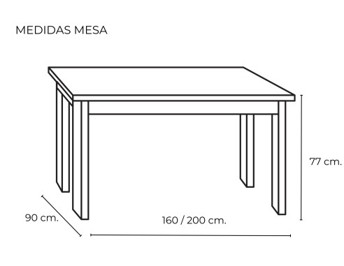 PACK MESA EXTENSIBLE MOD. ANITA + 4 X...