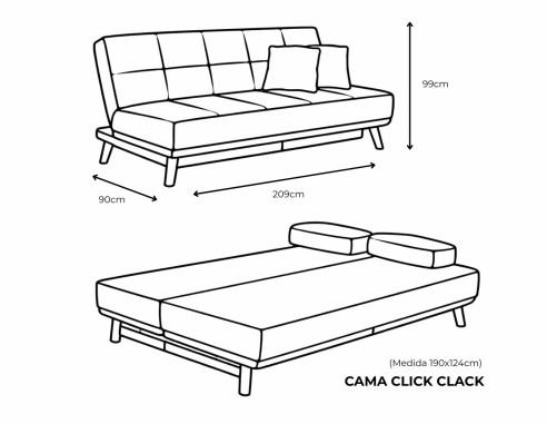 SOFA CAMA CLIC CLAC MOD. SANTI...