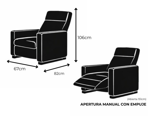 SILLÓN RELAX MANUAL MOD. BLUE SOFASS®...