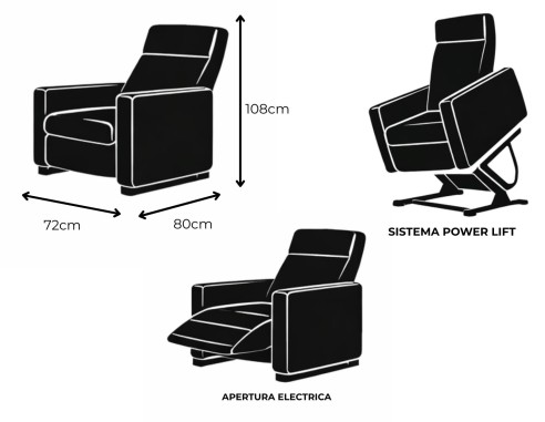 SILLÓN RELAX ELÉCTRICO  MOD. LOTUS...