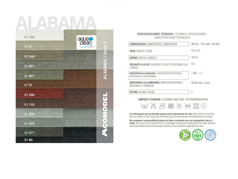 TELA TEJIDO ALABAMA acomodel