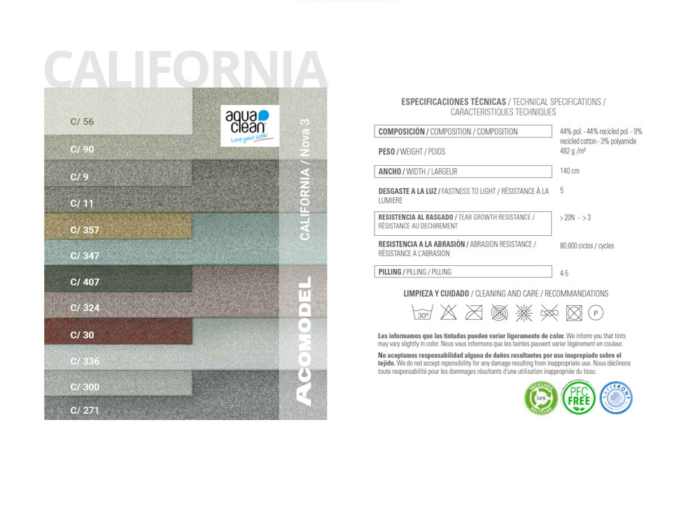 TELA TEJIDO california acomodel
