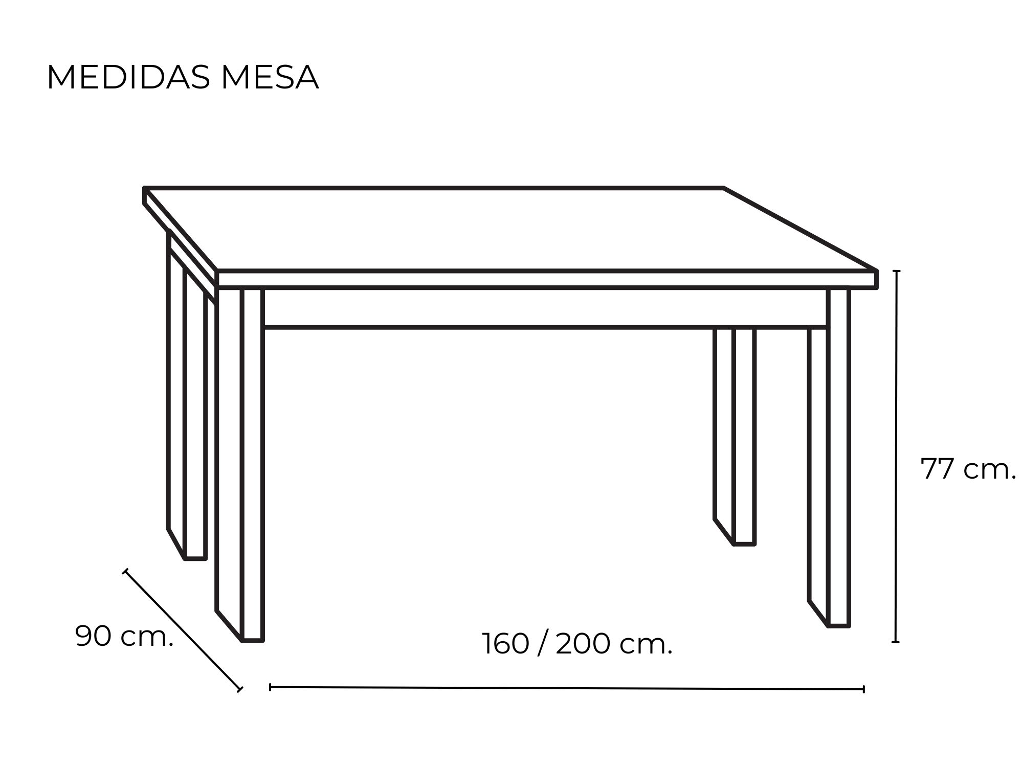MESA EXTENSIBLE ANTRACITA