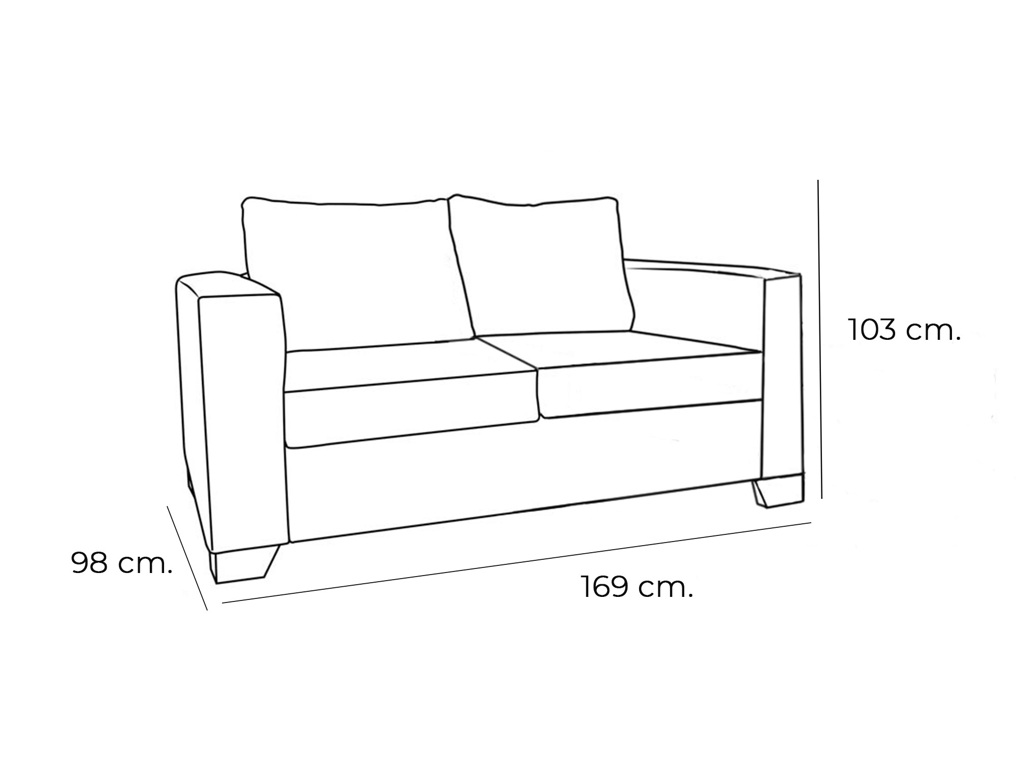 SOFA 2 PLAZAS MODELO torino BARATO